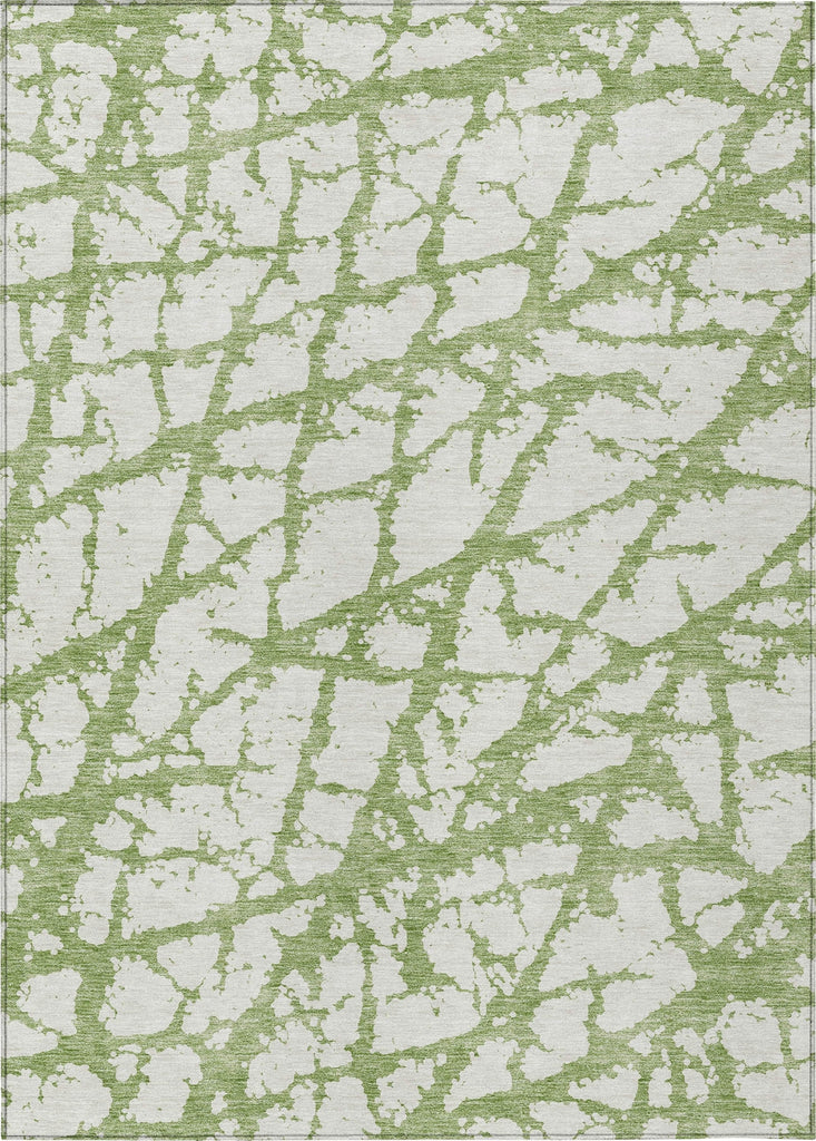 Piper Looms Chantille Abstract ACN972 Green Machine Washable Area Rug main image