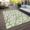 Piper Looms Chantille Abstract ACN972 Green Machine Washable Area Rug Outdoor Lifestyle Image Feature