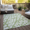 Piper Looms Chantille Abstract ACN972 Green Machine Washable Area Rug Outdoor Lifestyle Image Feature