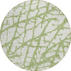 Piper Looms Chantille Abstract ACN972 Green Machine Washable Area Rug Round Main Image