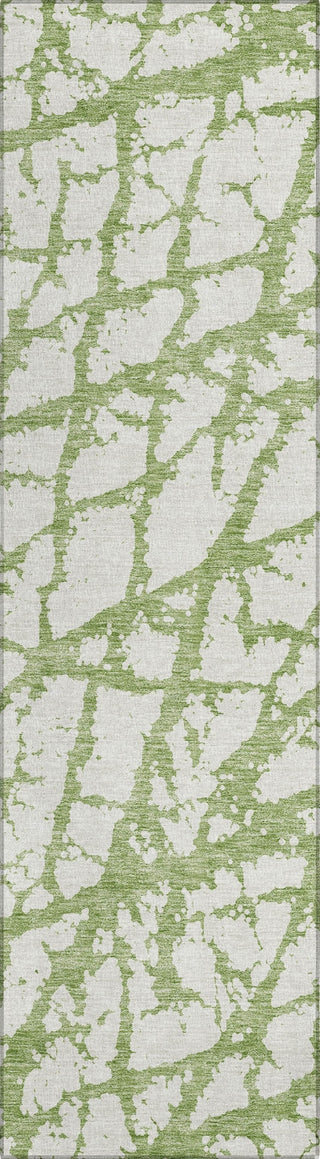 Piper Looms Chantille Abstract ACN972 Green Machine Washable Area Rug Runner Main Image
