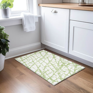 Piper Looms Chantille Abstract ACN972 Green Machine Washable Area Rug Scatter Lifestyle Image Feature