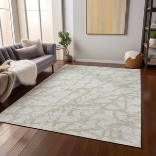 Piper Looms Chantille Abstract ACN972 Ivory Machine Washable Area Rug Lifestyle Image Feature