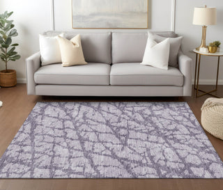 Piper Looms Chantille Abstract ACN972 Lavender Machine Washable Area Rug Lifestyle Image Feature
