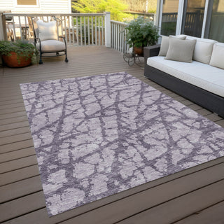 Piper Looms Chantille Abstract ACN972 Lavender Machine Washable Area Rug Outdoor Lifestyle Image Feature