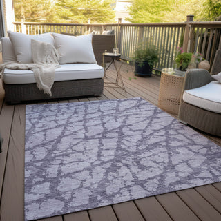 Piper Looms Chantille Abstract ACN972 Lavender Machine Washable Area Rug Outdoor Lifestyle Image Feature