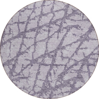 Piper Looms Chantille Abstract ACN972 Lavender Machine Washable Area Rug Round Main Image