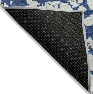 Piper Looms Chantille Abstract ACN972 Navy Machine Washable Area Rug Backing Image