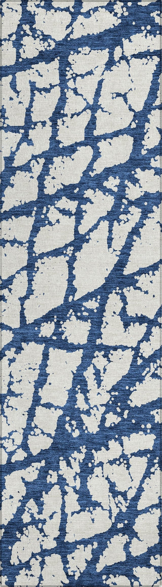 Piper Looms Chantille Abstract ACN972 Navy Machine Washable Area Rug Runner Main Image