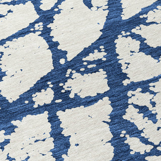 Piper Looms Chantille Abstract ACN972 Navy Machine Washable Area Rug Swatch Image