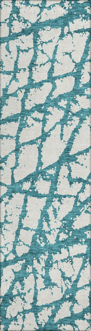 Piper Looms Chantille Abstract ACN972 Teal Machine Washable Area Rug Runner Main Image