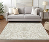Piper Looms Chantille Damask ACN973 Beige Machine Washable Area Rug Lifestyle Image Feature