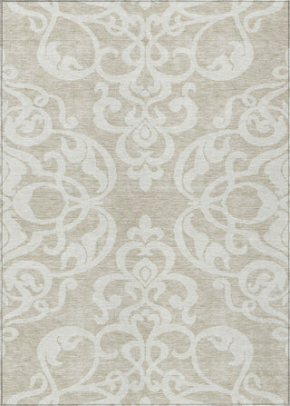 Piper Looms Chantille Damask ACN973 Beige Machine Washable Area Rug main image