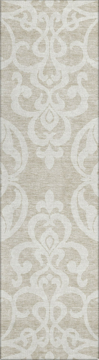 Piper Looms Chantille Damask ACN973 Beige Machine Washable Area Rug Runner Main Image
