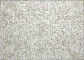 Piper Looms Chantille Damask ACN973 Beige Machine Washable Area Rug Scatter Main Image