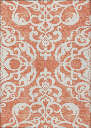 Piper Looms Chantille Damask ACN973 Coral Machine Washable Area Rug main image