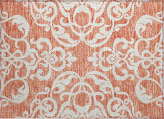 Piper Looms Chantille Damask ACN973 Coral Machine Washable Area Rug Scatter Main Image