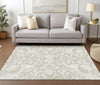 Piper Looms Chantille Damask ACN973 Ivory Machine Washable Area Rug Lifestyle Image Feature