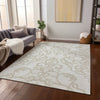 Piper Looms Chantille Damask ACN973 Ivory Machine Washable Area Rug Lifestyle Image Feature