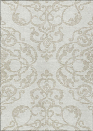 Piper Looms Chantille Damask ACN973 Ivory Machine Washable Area Rug main image