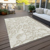 Piper Looms Chantille Damask ACN973 Ivory Machine Washable Area Rug Outdoor Lifestyle Image Feature