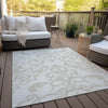Piper Looms Chantille Damask ACN973 Ivory Machine Washable Area Rug Outdoor Lifestyle Image Feature