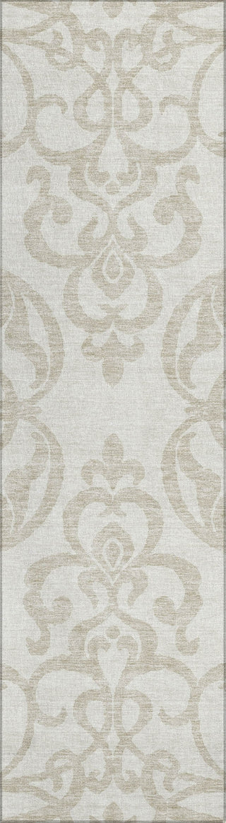 Piper Looms Chantille Damask ACN973 Ivory Machine Washable Area Rug Runner Main Image