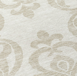 Piper Looms Chantille Damask ACN973 Ivory Machine Washable Area Rug Swatch Image