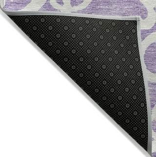 Piper Looms Chantille Damask ACN973 Purple Machine Washable Area Rug Backing Image