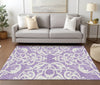 Piper Looms Chantille Damask ACN973 Purple Machine Washable Area Rug Lifestyle Image Feature