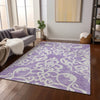 Piper Looms Chantille Damask ACN973 Purple Machine Washable Area Rug Lifestyle Image Feature