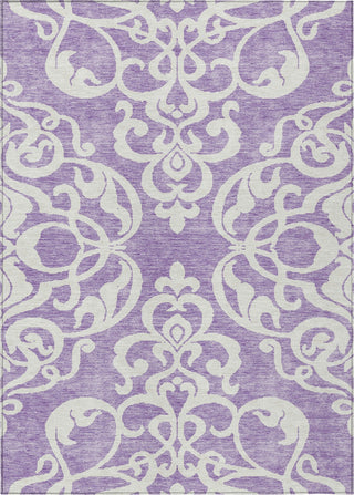 Piper Looms Chantille Damask ACN973 Purple Machine Washable Area Rug main image