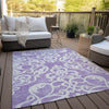 Piper Looms Chantille Damask ACN973 Purple Machine Washable Area Rug Outdoor Lifestyle Image Feature