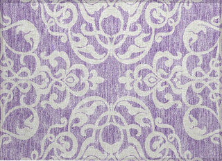 Piper Looms Chantille Damask ACN973 Purple Machine Washable Area Rug Scatter Main Image