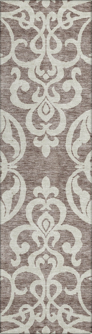 Piper Looms Chantille Damask ACN973 Taupe Machine Washable Area Rug Runner Main Image