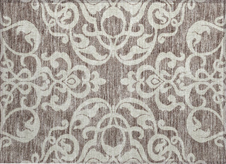 Piper Looms Chantille Damask ACN973 Taupe Machine Washable Area Rug Scatter Main Image
