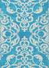 Piper Looms Chantille Damask ACN973 Turquoise Machine Washable Area Rug main image