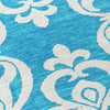Piper Looms Chantille Damask ACN973 Turquoise Machine Washable Area Rug Swatch Image