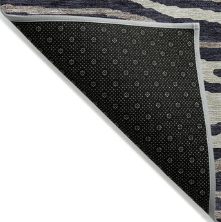 Piper Looms Chantille Nature ACN974 Black Machine Washable Area Rug Backing Image