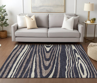 Piper Looms Chantille Nature ACN974 Black Machine Washable Area Rug Lifestyle Image Feature