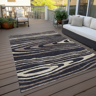 Piper Looms Chantille Nature ACN974 Black Machine Washable Area Rug Outdoor Lifestyle Image Feature