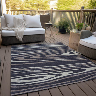 Piper Looms Chantille Nature ACN974 Black Machine Washable Area Rug Outdoor Lifestyle Image Feature