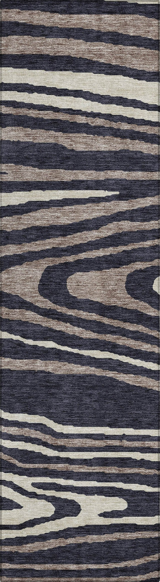 Piper Looms Chantille Nature ACN974 Black Machine Washable Area Rug Runner Main Image