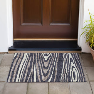Piper Looms Chantille Nature ACN974 Black Machine Washable Area Rug Scatter Outdoor Lifestyle Image Feature