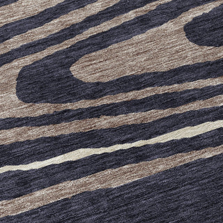 Piper Looms Chantille Nature ACN974 Black Machine Washable Area Rug Swatch Image