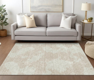 Piper Looms Chantille Abstract ACN975 Beige Machine Washable Area Rug Lifestyle Image Feature