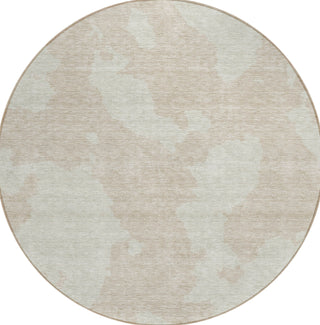Piper Looms Chantille Abstract ACN975 Beige Machine Washable Area Rug Round Main Image