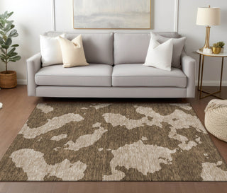 Piper Looms Chantille Abstract ACN975 Brown Machine Washable Area Rug Lifestyle Image Feature