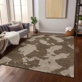 Piper Looms Chantille Abstract ACN975 Brown Machine Washable Area Rug Lifestyle Image Feature
