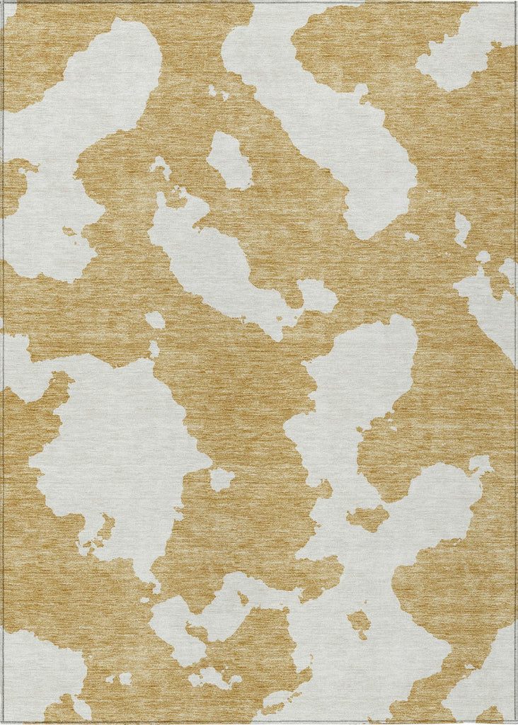 Piper Looms Chantille Abstract ACN975 Gold Machine Washable Area Rug main image